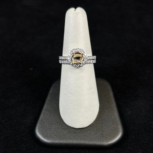 14K Yellow Gold .83CTTW Diamond Wedding Set