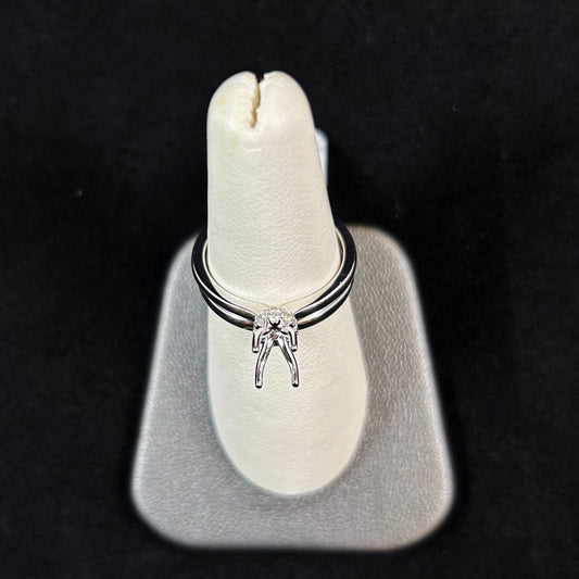 14K White Gold .15CTTW Diamond Semi Mount Set