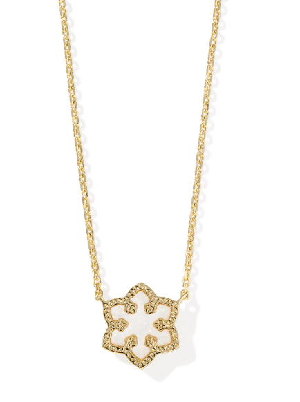 Kendra Scott Snowflake Necklace in Gold Opal