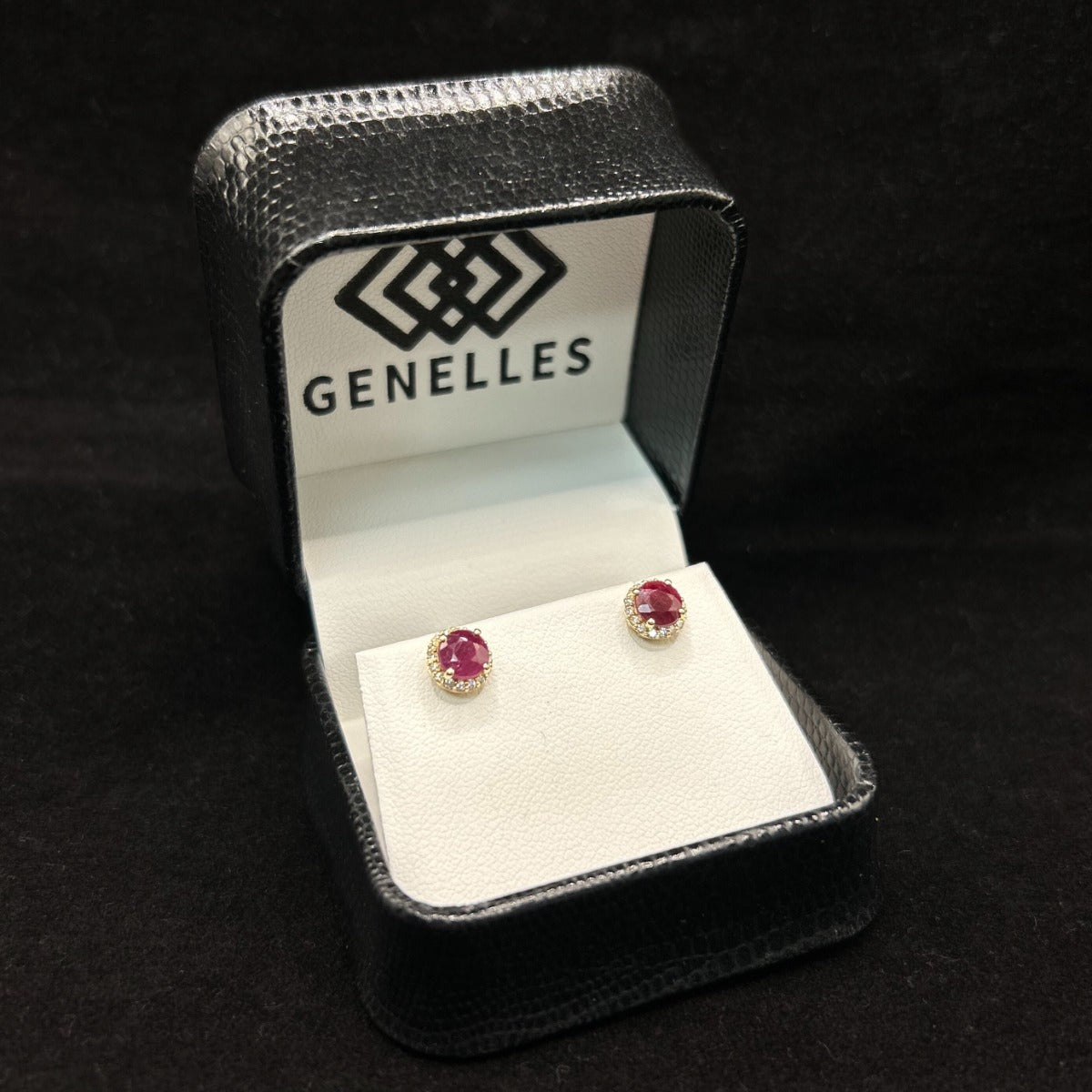 7607101AUZGAR 10K Yellow Gold .16CTTW Diamonds & 1CTTW Garnet Birthstone Earrings