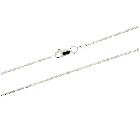 Sterling Silver 1mm Diamond Cut Rope Chain - 22"