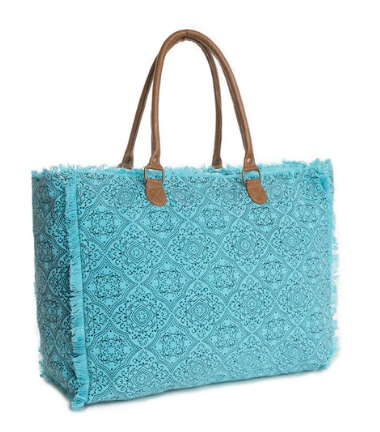 Triple Fork Ranch Weekender Bag in Turquoise