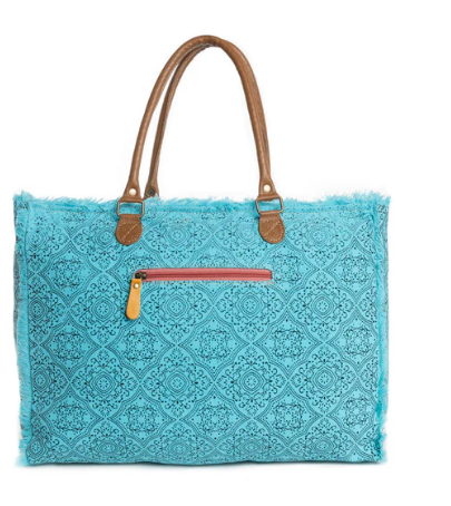 Triple Fork Ranch Weekender Bag in Turquoise