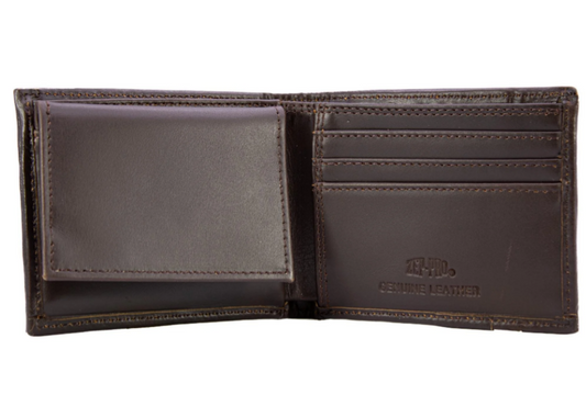 Shot Shell Men's Bifold Old School Camo Leather Wallet - Green