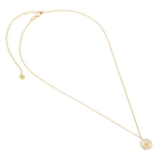 Ella Stein Sterling Silver Gold Plated .05CTTW Diamond Compass Necklace