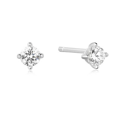 Ania Haie Silver Solitaire Stud Earrings