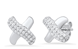 Cubic Zirconia "X" Earrings