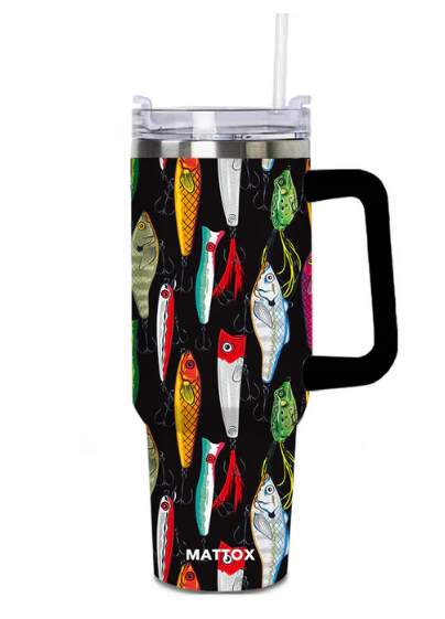 Fishing Lures Tumbler Cup With Handle