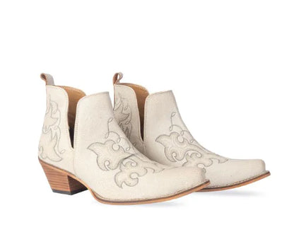 S-10621 Myra La Ponderosa Booties in Ivory Suede