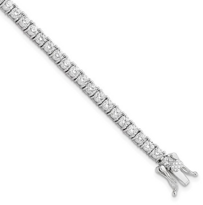 Sterling Silver Rhodium Plated Cubic Zirconia Tennis Bracelet - 7.5"
