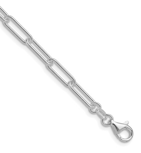 Sterling Silver 4.5mm Paperclip Chain - 20"