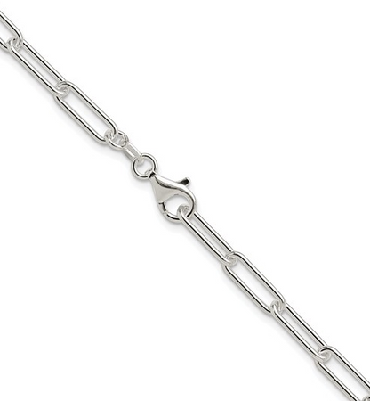 Sterling Silver 4.5mm Paperclip Chain - 20"