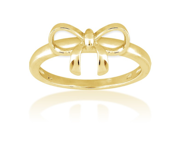 Sterling Silver Gold Plated Bow Ring