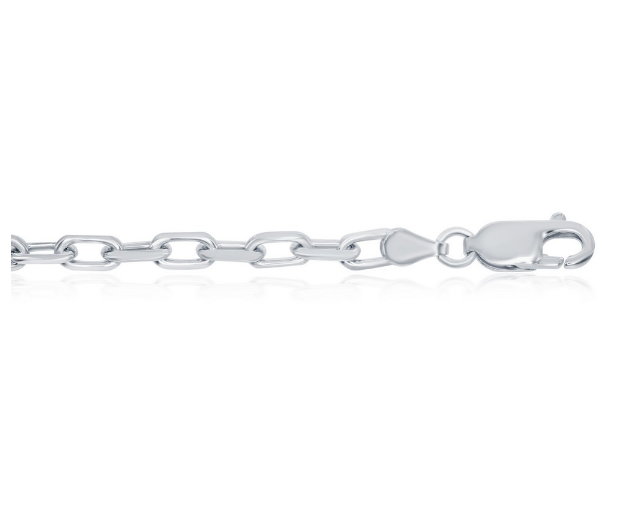 Sterling Silver 4.1mm Anchor Bracelet - 7"