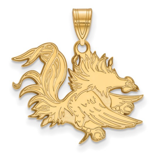 Sterling Silver Large Gold Plated University of South Carolina