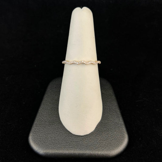14K Yellow Gold .15CTTW Diamond Wavy Band