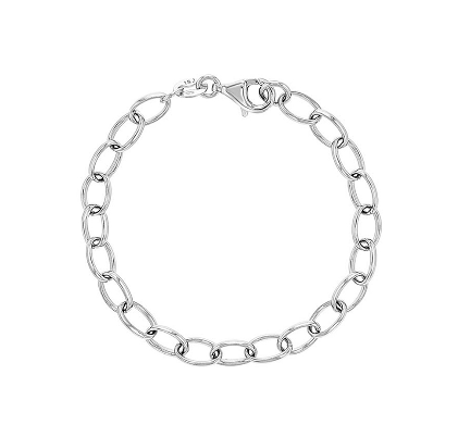 Sterling Silver Classic Link Girls Bracelet - 5"-6"