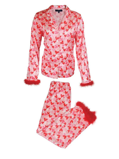 PP-0224-PJ-SET-FTHR-VAL Simply Southern Valentine's Day Heart Satin PJ Set 0