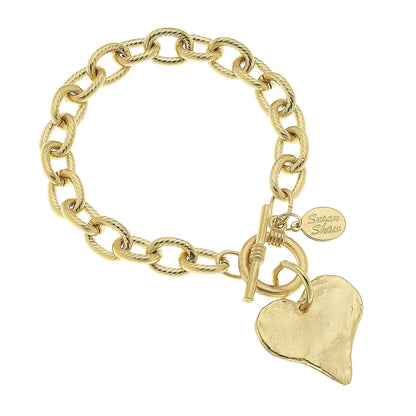 2510HG SUsan Shaw Gold Plated Heart Toggle Bracelet