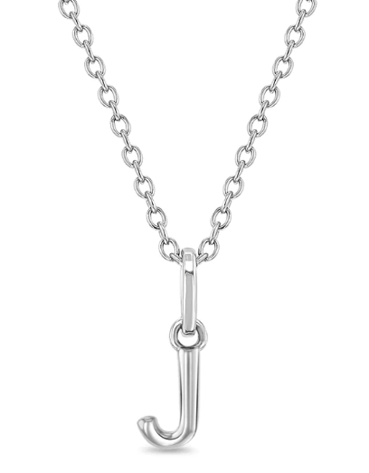 Sterling Silver Children's Initial Necklace - Letter J