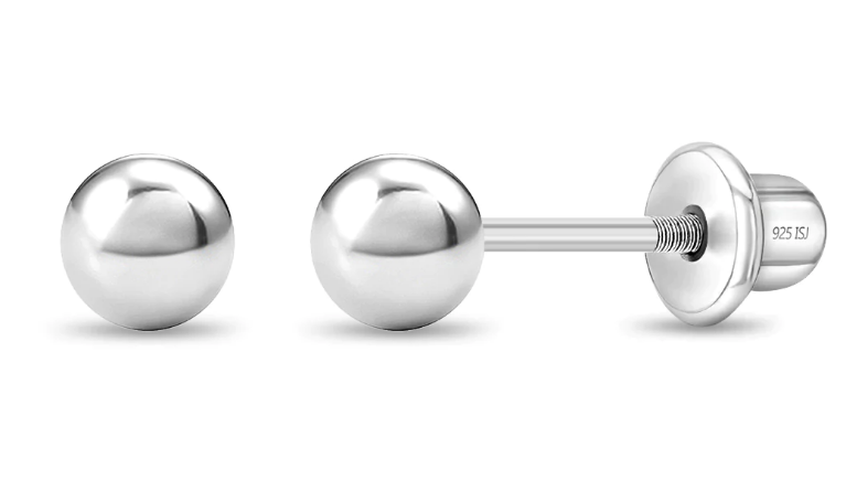 Sterling Silver 3mm-4mm Classic Polished Ball Kid's Earrings