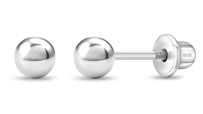 Sterling Silver 3mm-4mm Classic Polished Ball Kid's Earrings