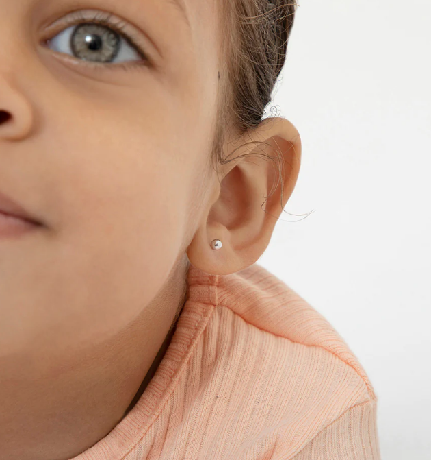 Sterling Silver 3mm-4mm Classic Polished Ball Kid's Earrings