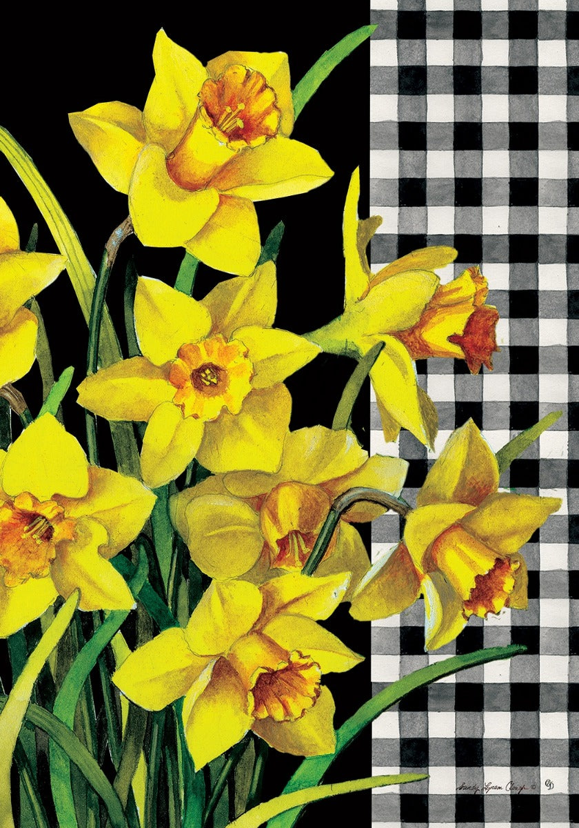 Daffodil Check Garden Flag