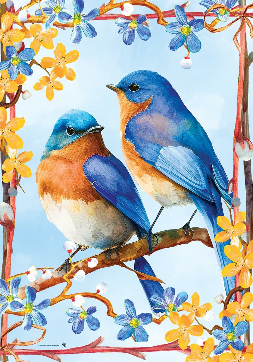 Lovely Bluebirds House Flag