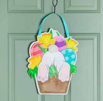 Bunny In Pot Door Decor