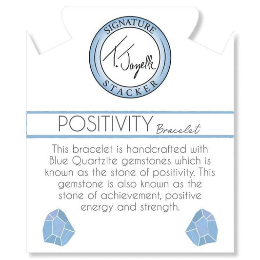 Positivity Beaded Bracelet with Blue Quartzite Gemstones