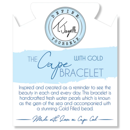 The Cape Bracelet - Pearl with Gold Ball Beaded Bracelet