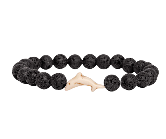 Fahlo The Odyssey Bracelet in Lava Stone - Dolphin
