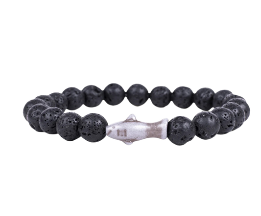 Fahlo The Voyage Bracelet in Lava Stone - Shark