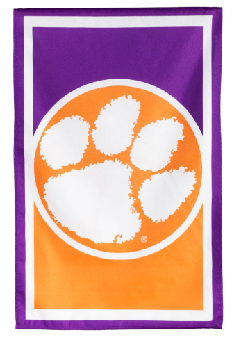 Clemson Burlap Garden Flag