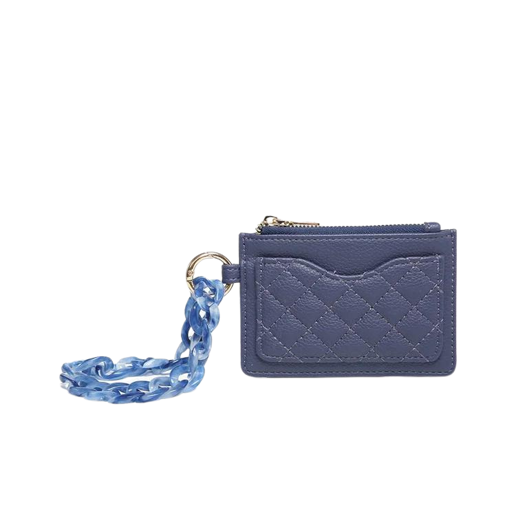 Rhodes Vegan Quilted Bangle Wallet - Navy