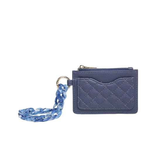 Rhodes Vegan Quilted Bangle Wallet - Navy