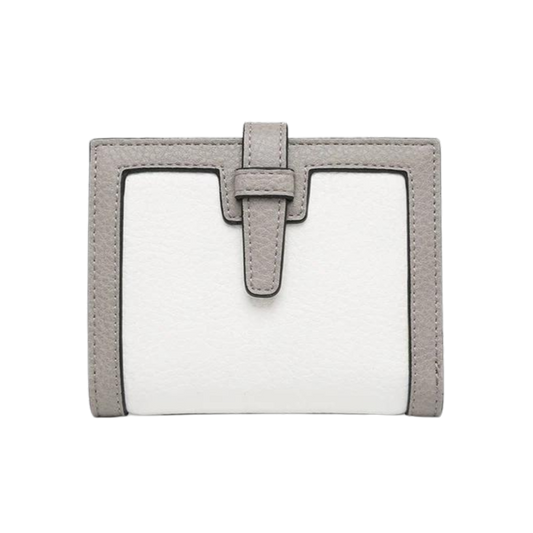 Bessie Vegan Wallet - White & Grey