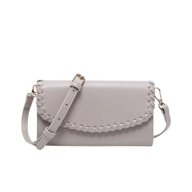 Kyle Vegan Crossbody Wallet - Light Grey