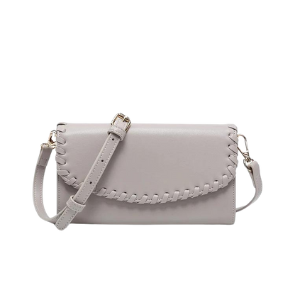Kyle Vegan Crossbody Wallet - Light Grey