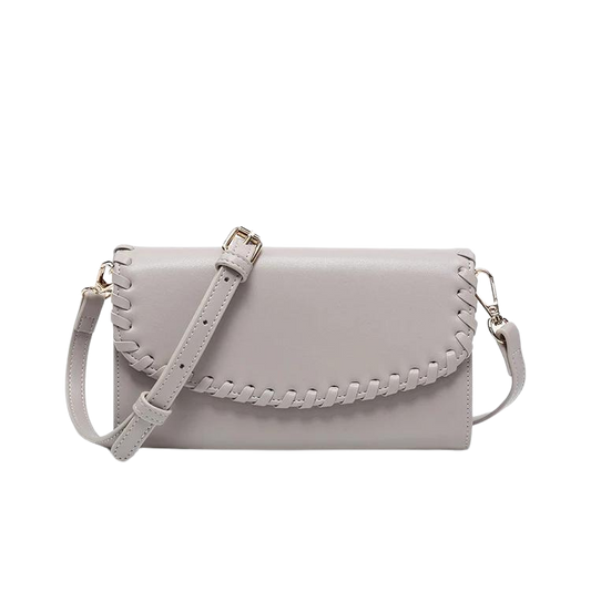 Kyle Vegan Crossbody Wallet - Light Grey
