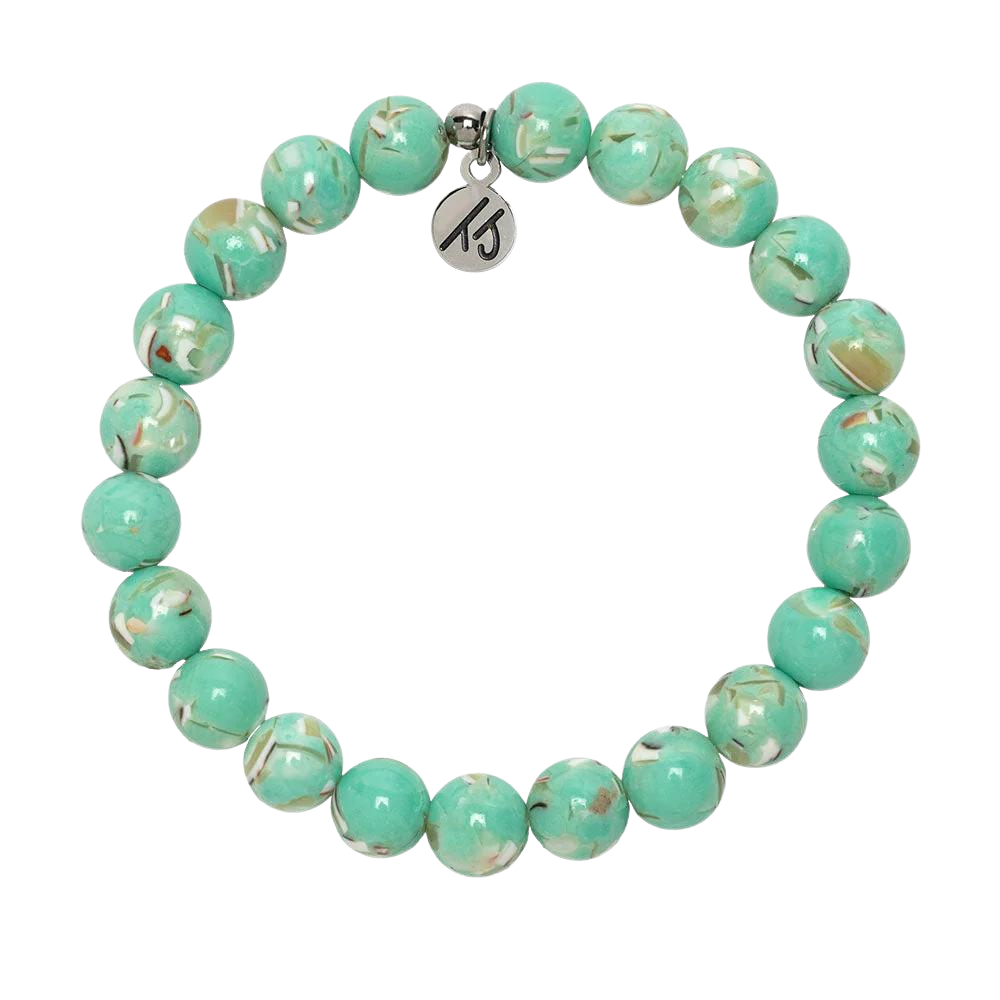 T. Jazelle Luck Bracelet with Light Green Shell Gemstones