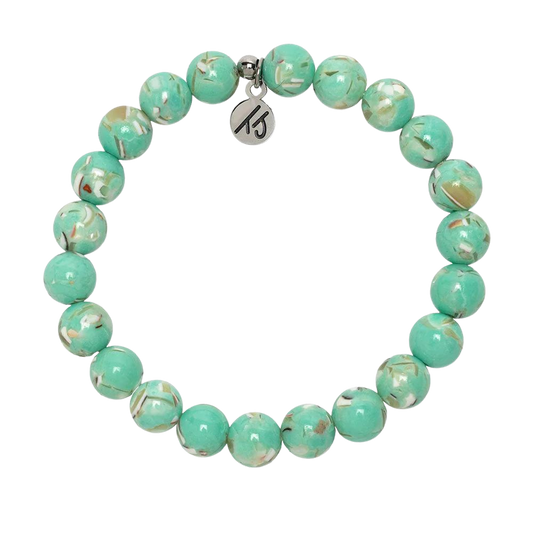 T. Jazelle Luck Bracelet with Light Green Shell Gemstones