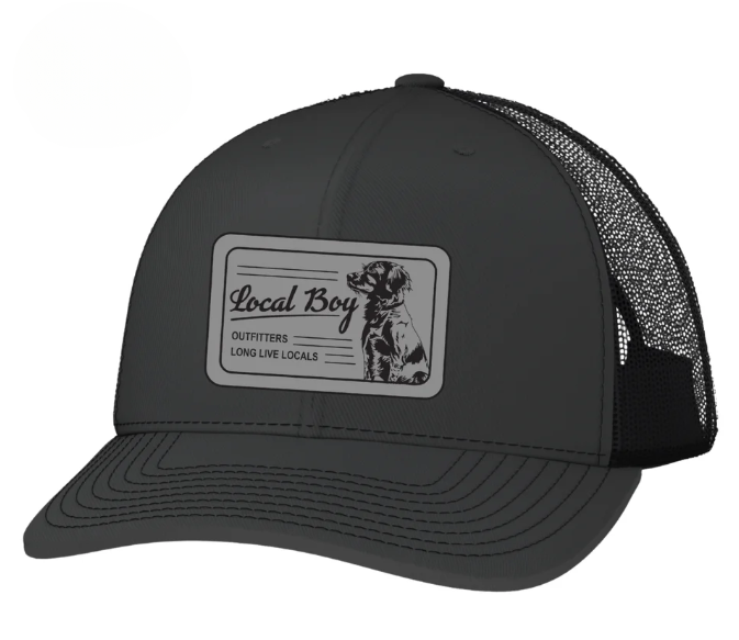 L0500045 Local Boy Youth Scruffy Patch Trucker Hat Charcoal/Black 0