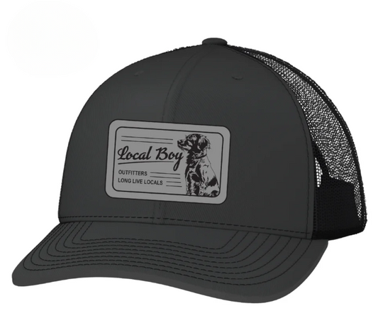L0500045 Local Boy Youth Scruffy Patch Trucker Hat Charcoal/Black 0