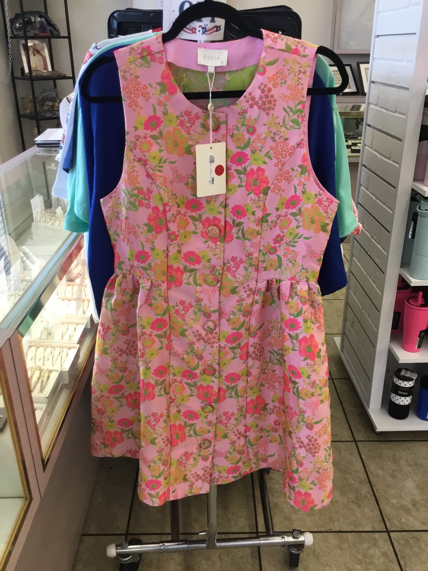 D30524 Entro pink embroidered dress medium 0