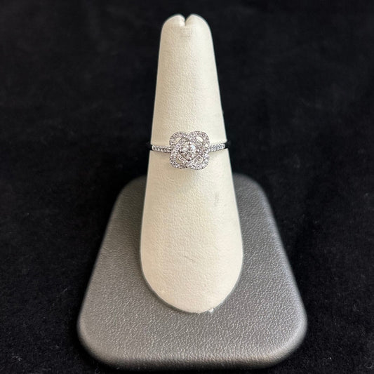 10K White Gold .25CTTW Diamond Knot Ring