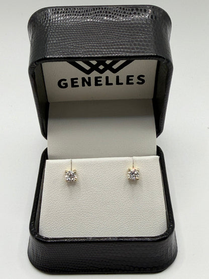 EM1006S-075-LG 14K 3/4CTW Lab Grown Diamond VS/SI+ G+ Screwback Earrings Yellow Gold 0