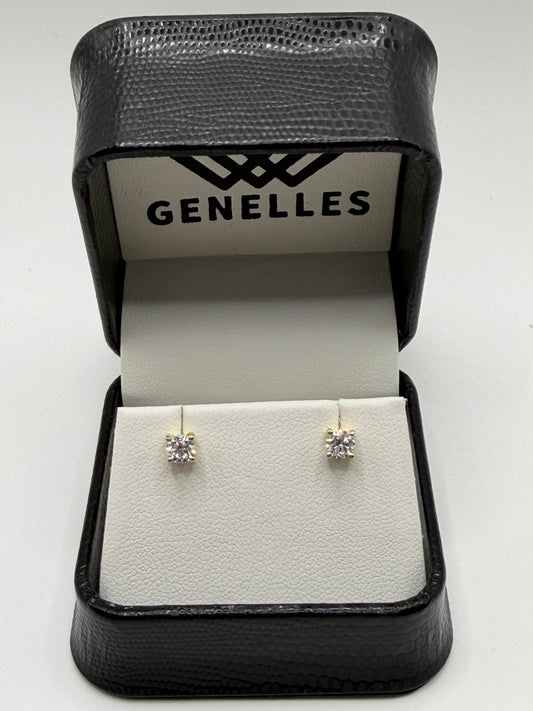 EM1006S-075-LG 14K 3/4CTW Lab Grown Diamond VS/SI+ G+ Screwback Earrings Yellow Gold 0