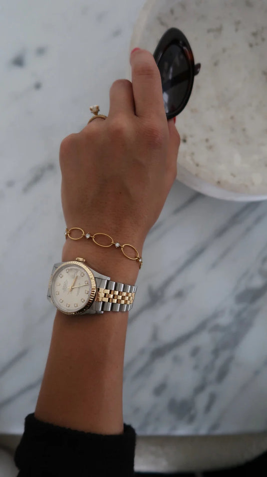 406555 Chansutt Pearls Jojo Bracelet 6-9in Water Resistant 18k Plated Stainless Steel
